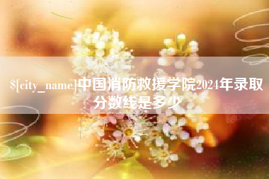 宜昌中国消防救援学院2024年录取分数线是多少
