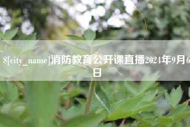 宜昌消防教育公开课直播2024年9月6日