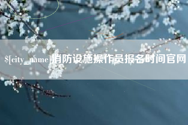 宜昌消防设施操作员报名时间官网
