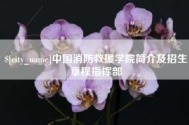 宜昌中国消防救援学院简介及招生章程指挥部