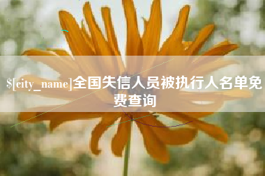 宜昌全国失信人员被执行人名单免费查询
