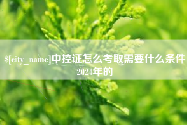 宜昌中控证怎么考取需要什么条件2024年的