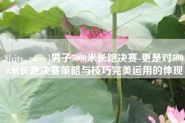 宜昌男子5000米长跑决赛-更是对5000米长跑决赛策略与技巧完美运用的体现