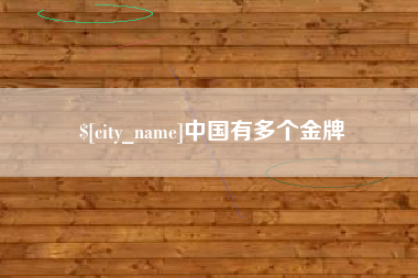 宜昌中国有多个金牌