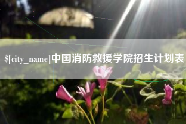 宜昌中国消防救援学院招生计划表